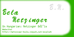 bela metzinger business card